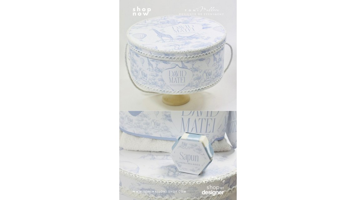 Set prima băiță după botez Safari Blue Jungle Ritualul blând al apei pentru băieți 23